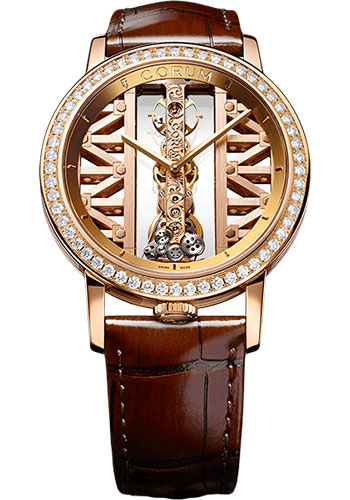 Corum Watches - Golden Bridge 43 mm Round - Rose Gold - Style No: B113/03058 - 113.900.85/OF02 GG55R