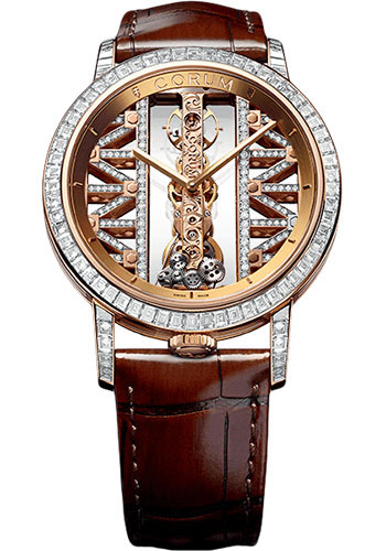 Corum Watches - Golden Bridge 43 mm Round - Rose Gold - Style No: B113/03252 - 113.990.85/0F02 GG85R