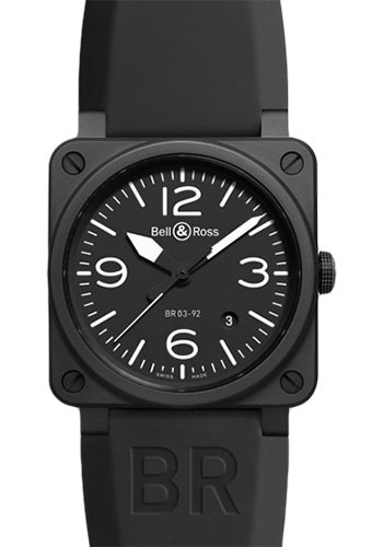Bell & Ross Watches - BR 03-92 Automatic Black Matt Ceramic - Style No: BR0392-BL-CE