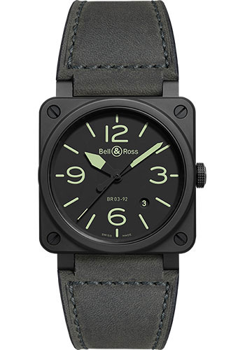 Bell & Ross Watches - BR 03-92 Automatic Nightlum - Style No: BR0392-BL3-CE/SCA