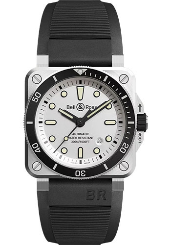 Bell & Ross Watches - BR 03-92 Automatic Diver - Style No: BR0392-D-WH-ST/SRB