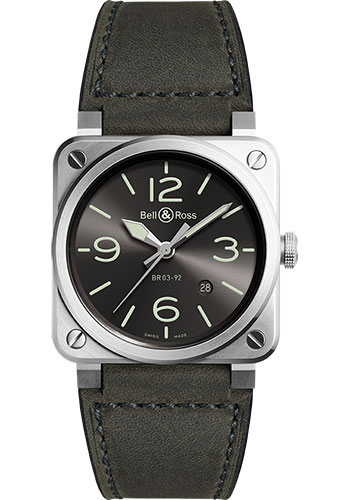 Bell & Ross Watches - BR 03-92 Automatic Grey LUM - Style No: BR0392-GC3-ST/SCA