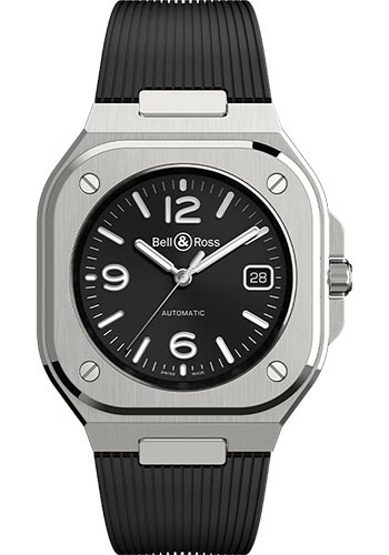 Bell & Ross Watches - BR 05 Black Steel - Style No: BR05A-BL-ST/SRB