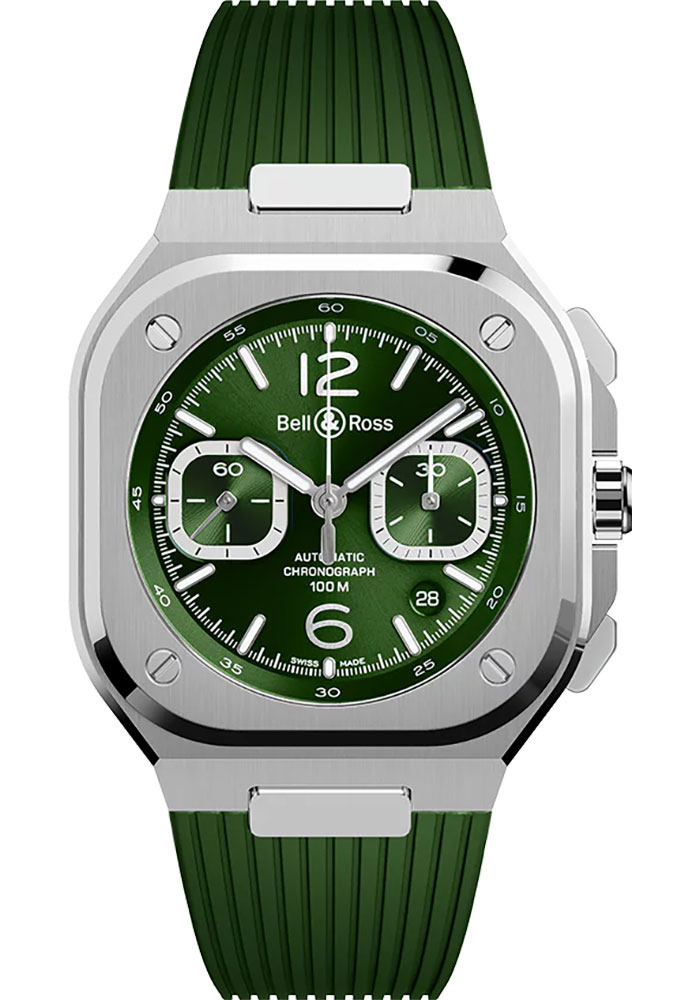 Bell & Ross Watches - BR 05 Chrono Green Steel - Style No: BR05C-GN-ST/SRB