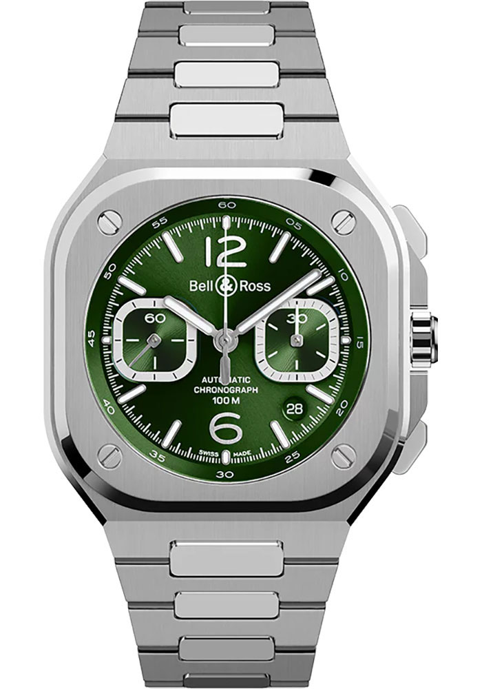 Bell & Ross Watches - BR 05 Chrono Green Steel - Style No: BR05C-GN-ST/SST