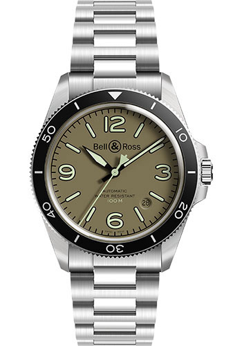 Bell & Ross Watches - BR V2-92 Military Green - Style No: BRV292-MKA-ST/SST
