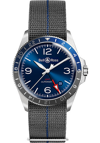Bell & Ross Watches - BR V2-93 GMT Blue - Style No: BRV293-BLU-ST/SF
