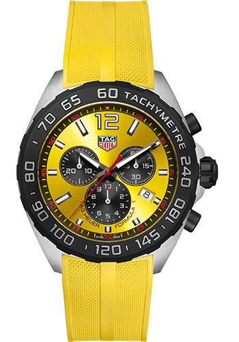 Tag Heuer Watches - Formula 1 Quartz Chronograph 43 mm - Steel - Rubber Strap - Style No: CAZ101AM.FT8054