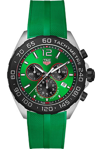 Tag Heuer Watches - Formula 1 Quartz Chronograph 43 mm - Steel - Rubber Strap - Style No: CAZ101AP.FT8056