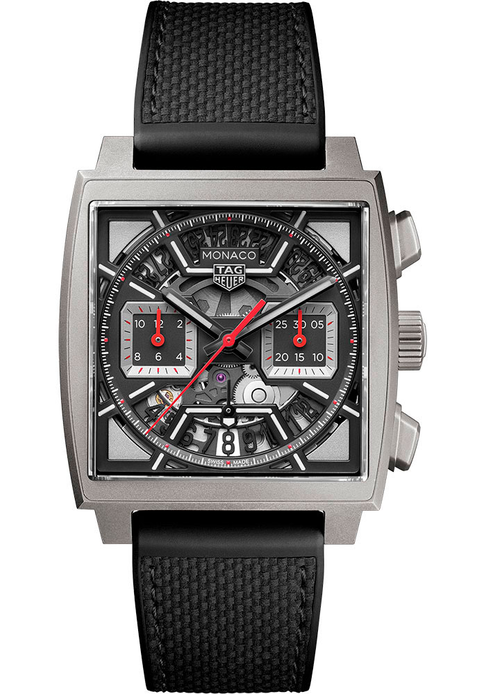 Tag Heuer Watches - Monaco Automatic Chronograph 39 mm - Titanium - Rubber And Leather Strap - Style No: CBL2183.FT6236