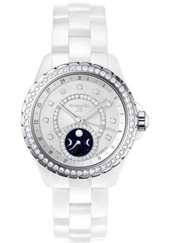 Chanel J12 White Ceramic 38mm Moonphase Watches From SwissLuxury