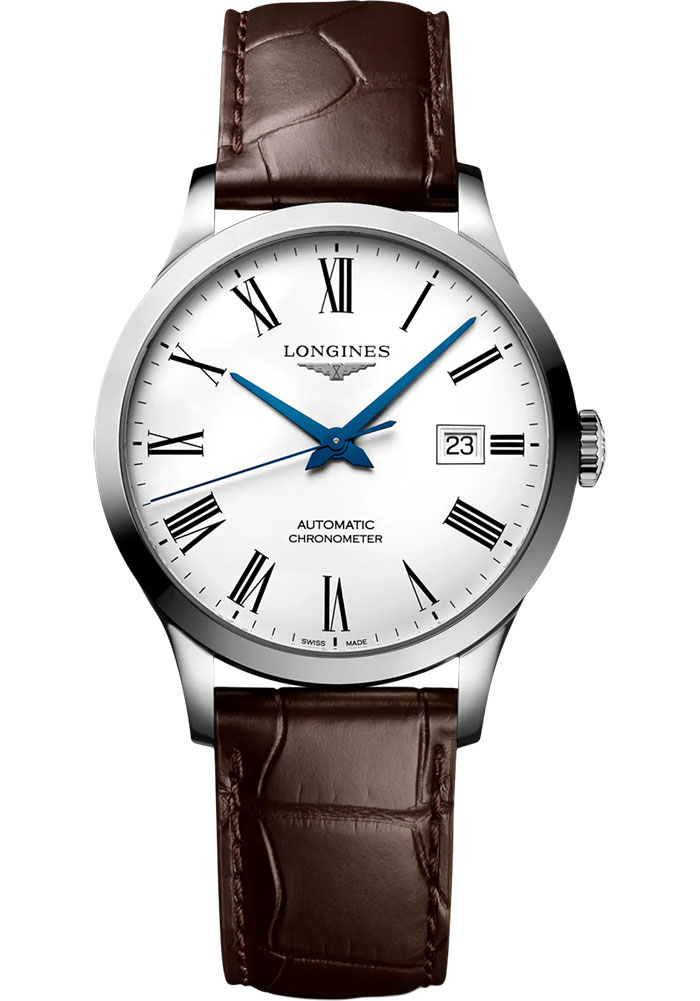 Longines Watches - Record Collection 30 mm - Steel - Alligator Strap - Style No: L2.321.4.11.2