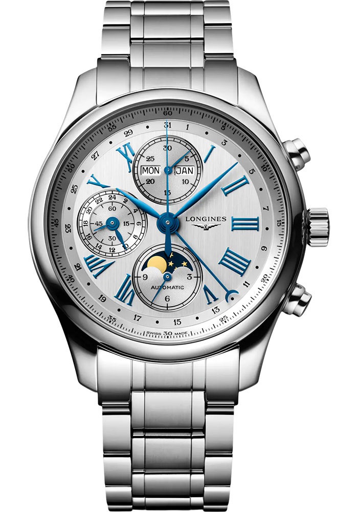 Longines Watches - Master Collection 42 mm - Moon Phase Chronograph Automatic - Steel - Bracelet - Style No: L2.773.4.71.6