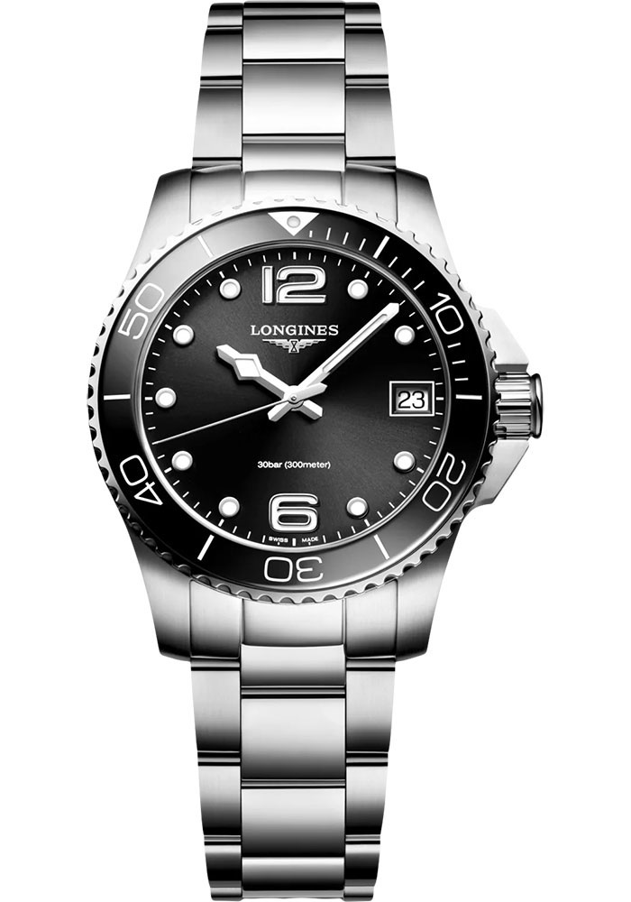 Longines Watches - HydroConquest 32 mm - Quartz - Steel And Ceramic - Bracelet - Style No: L3.370.4.56.6