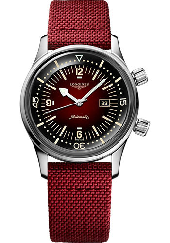 Longines Watches - Legend Diver Watch 36 mm - Steel - Synthetic Strap - Style No: L3.374.4.40.2