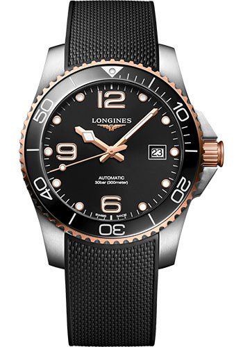 Longines Watches - HydroConquest 41 mm - Automatic - Steel And Ceramic - Rubber Strap - Style No: L3.781.3.58.9