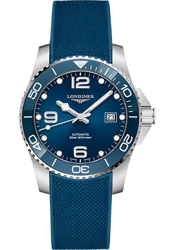 Longines Watches - HydroConquest 41 mm - Automatic - Steel And Ceramic - Rubber Strap - Style No: L3.781.4.96.9