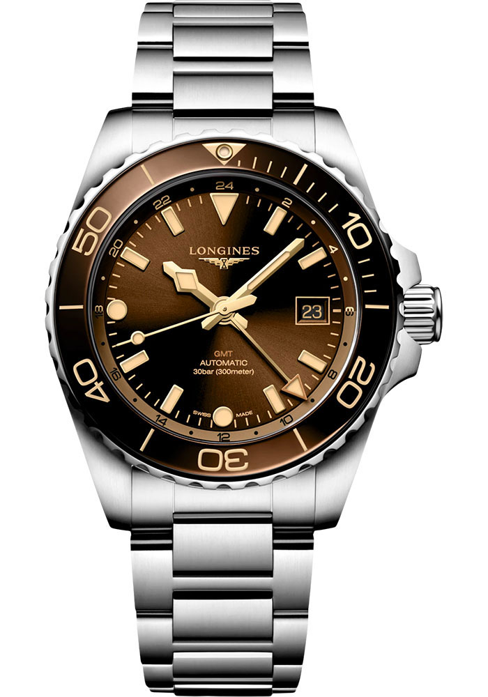 Longines Watches - HydroConquest GMT 41 mm - Steel And Ceramic - Bracelet - Style No: L3.790.4.66.6