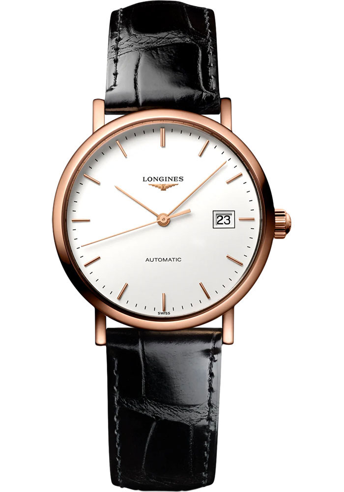 Longines Watches - Elegant Collection 27.2 mm - Pink Gold - Alligator Strap - Style No: L4.378.8.12.4