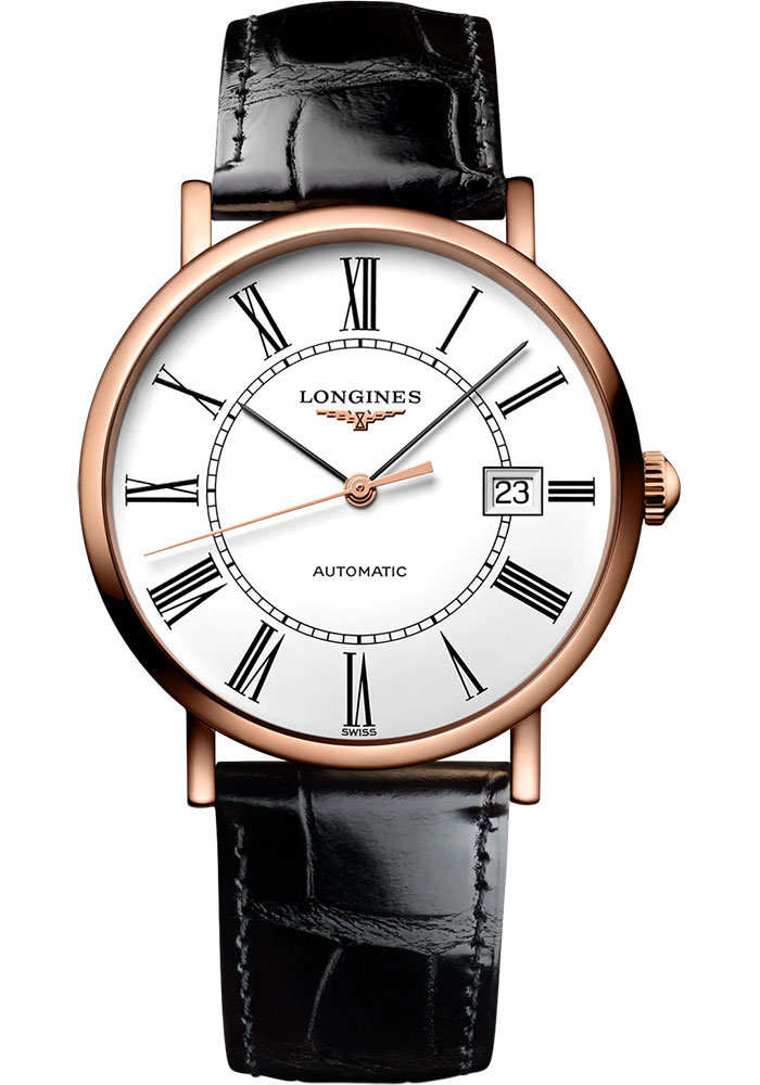 Longines Watches - Elegant Collection 37 mm - Pink Gold - Alligator Strap - Style No: L4.787.8.11.4