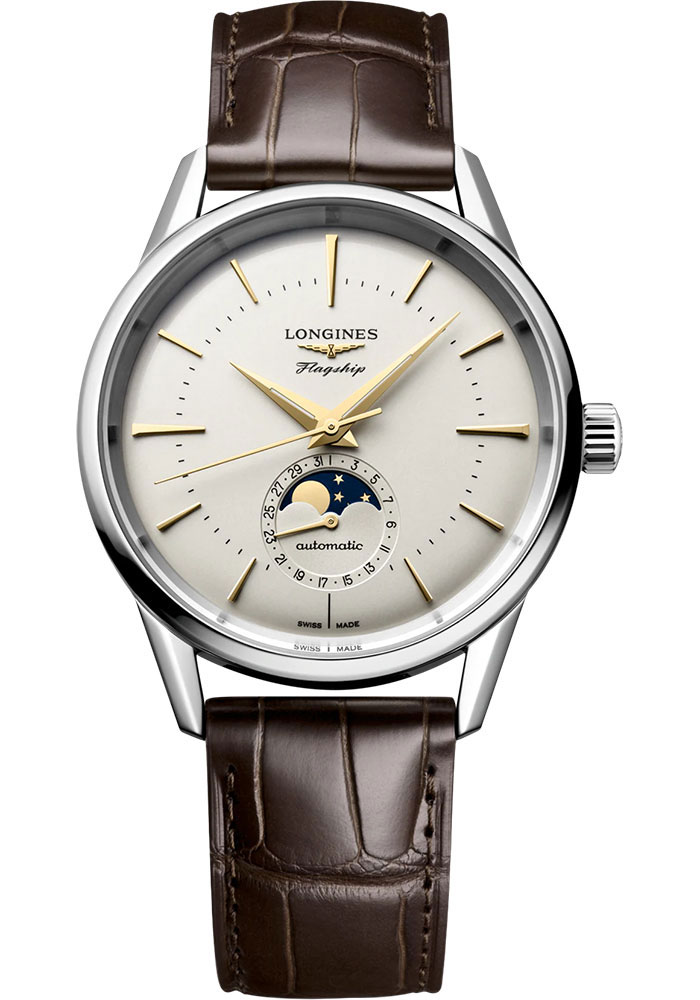 Longines Watches - Flagship Heritage Moon Phase Automatic - Style No: L4.815.4.78.2