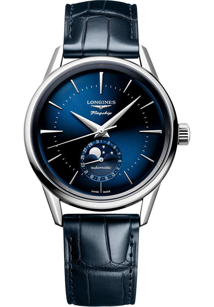 Longines Watches - Flagship Heritage Moon Phase Automatic - Style No: L4.815.4.92.2