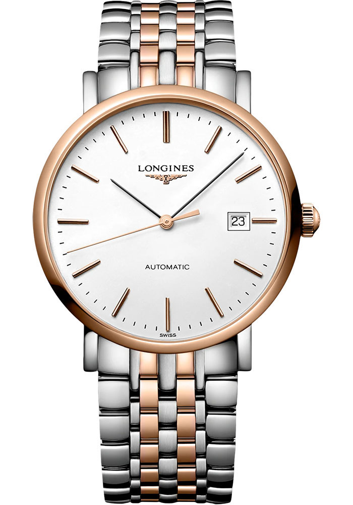 Longines Watches - Elegant Collection 39 mm - Steel And Pink Gold - Bracelet - Style No: L4.910.5.12.7