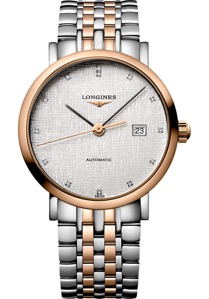 Longines Watches - Elegant Collection 39 mm - Steel And Pink Gold - Bracelet - Style No: L4.910.5.77.7