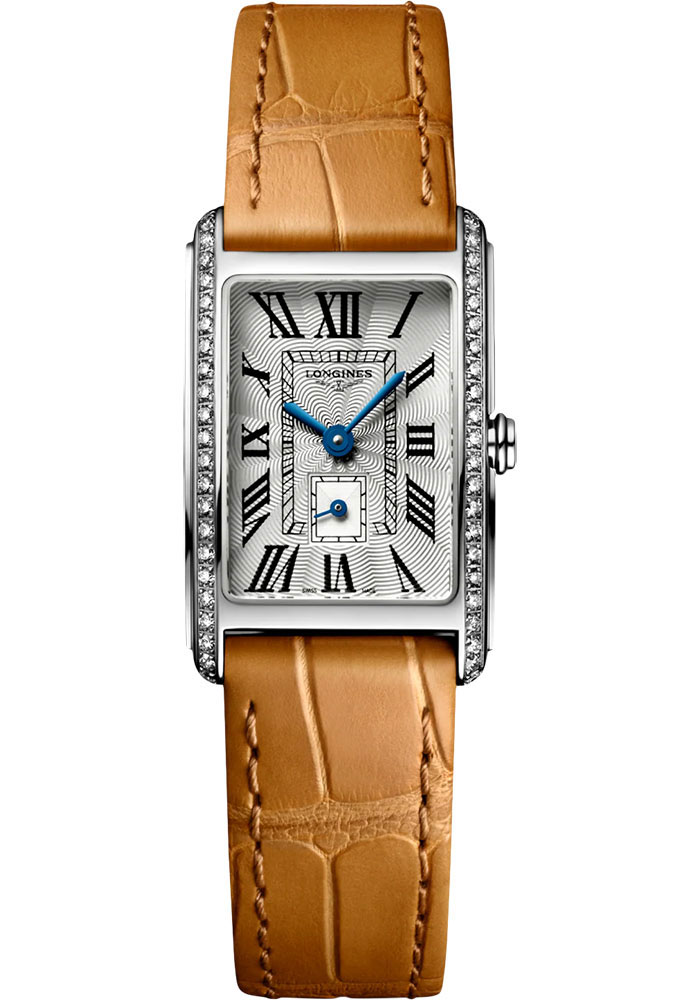 Longines Watches - DolceVita 20.80 X 32 mm - Quartz - Steel With Diamonds - Alligator Strap - Style No: L5.255.0.71.4