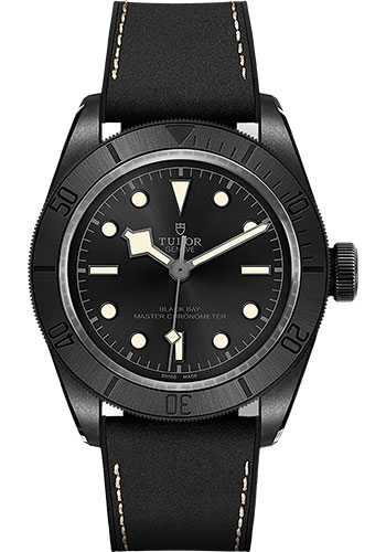 Tudor Watches - Black Bay 41 mm - Ceramic - Leather and Rubber Strap - Style No: M79210CNU-0001