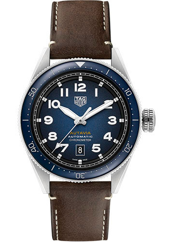 Tag Heuer Watches - Autavia Automatic 42 mm - Steel - Leather Strap - Style No: WBE5116.FC8266