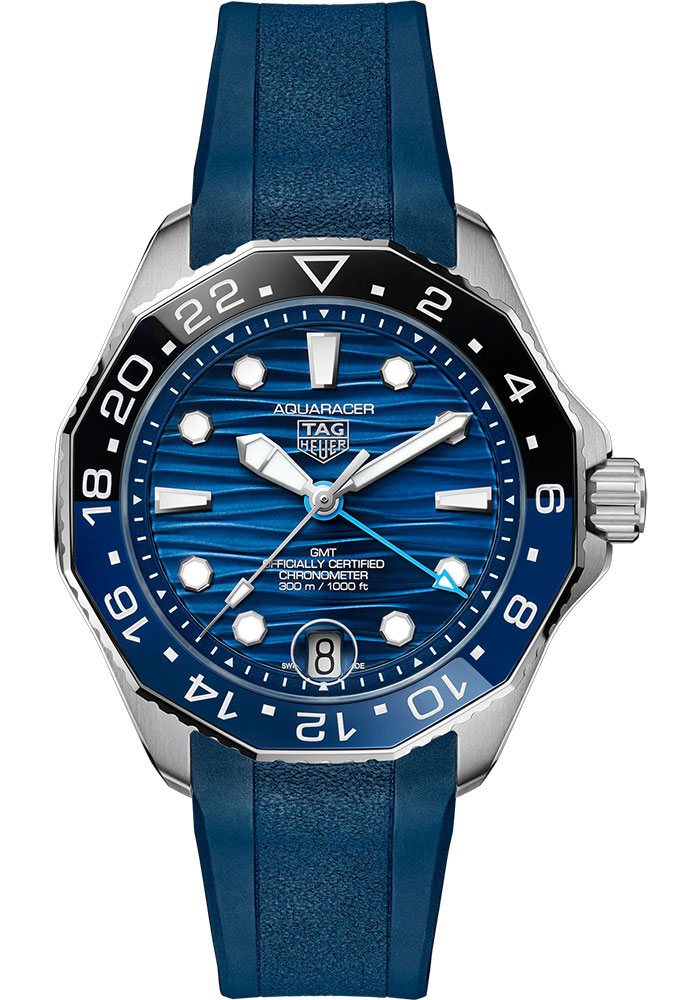 Tag Heuer Watches - Aquaracer Professional 300 GMT Automatic GMT 42 mm - Steel - Rubber Strap - Style No: WBP5114.FT6259